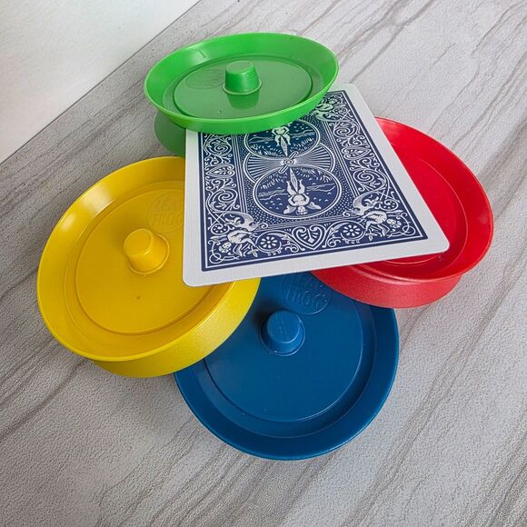 Set of 4 Round Playing Card Holders - Leap Frog - Picture 10 of 11